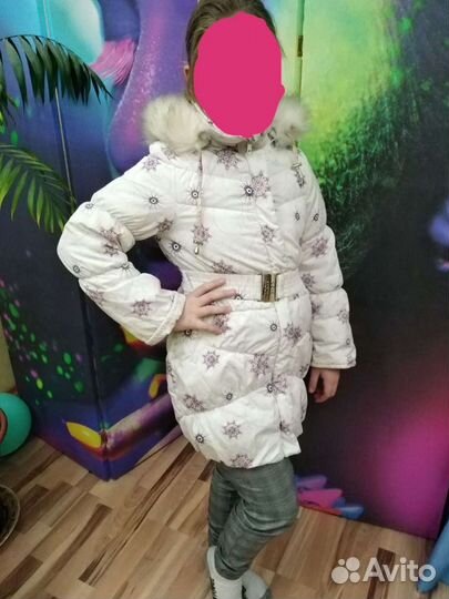 Тёплое меховое пальто на девочку