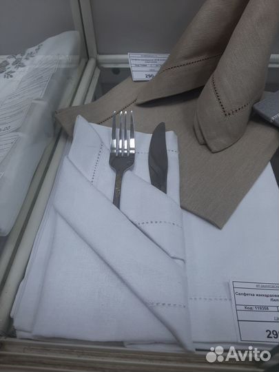 Салфетки льняные,вязаные