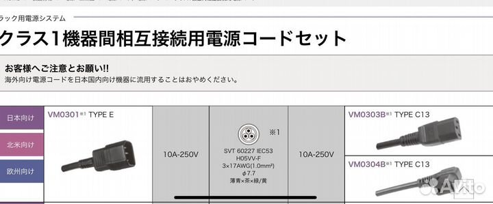 Силовой кабель Hirakawa Japan