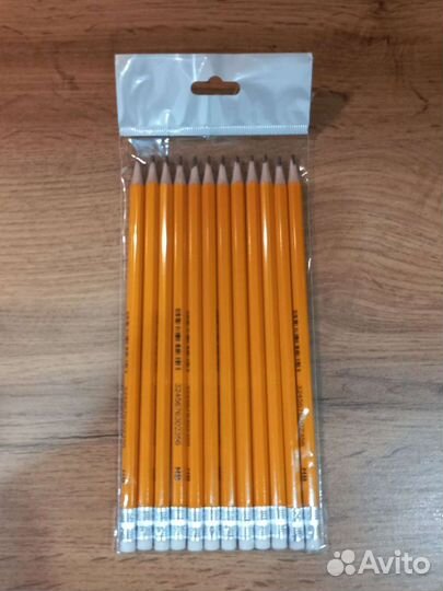 Простые карандаши с ластиком HB, набор 12 шт