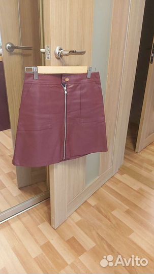 Юбка кожаная