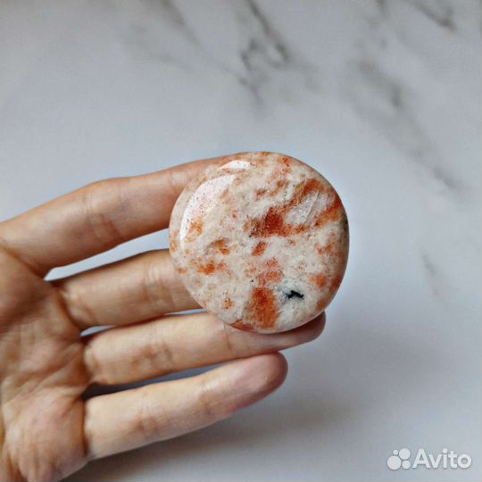 Солнечный камень (гелиолит), полировка плоская