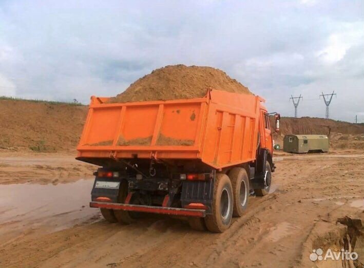 Песок, гравмасса, щебень, услуги самосвала камаз