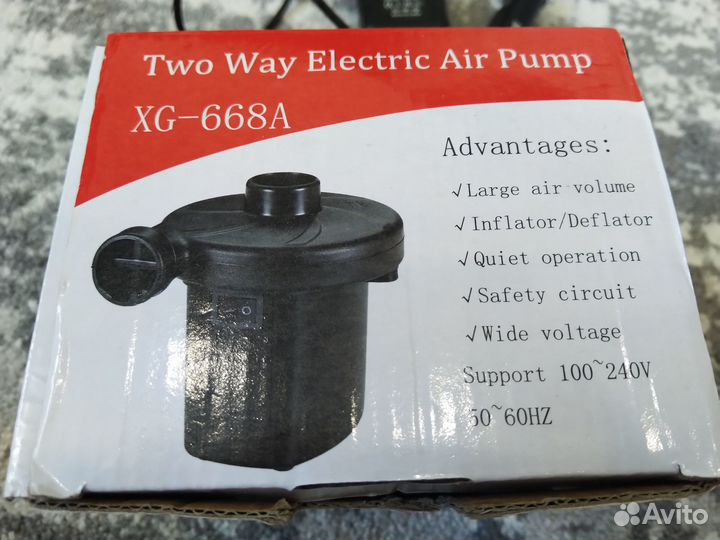 Насос электрический для матрасов 220v/12v