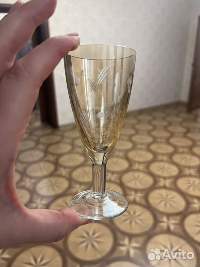 Фужер СССР желтое стекло