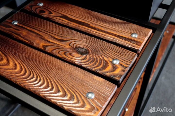 Мангал с топкой и дровником