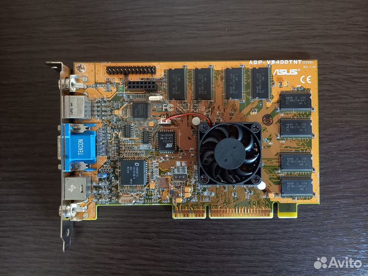 Ретро видеокарта Riva TNT 16мб (asus AGP-V3400TNT)