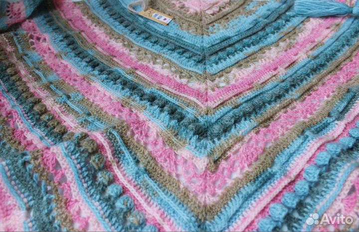 Бактус, платок, палантин, шарф (Цветущие тропы)