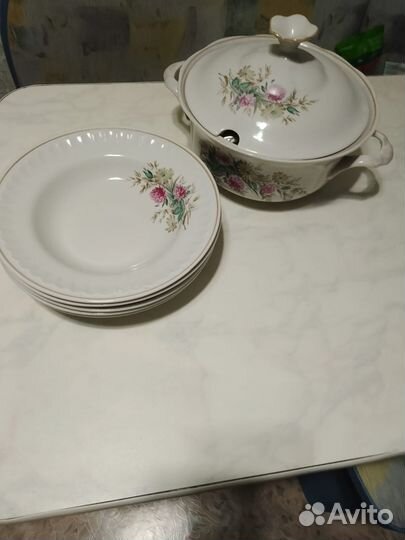 Супница СССР суповой набор СССР тарелки суповые