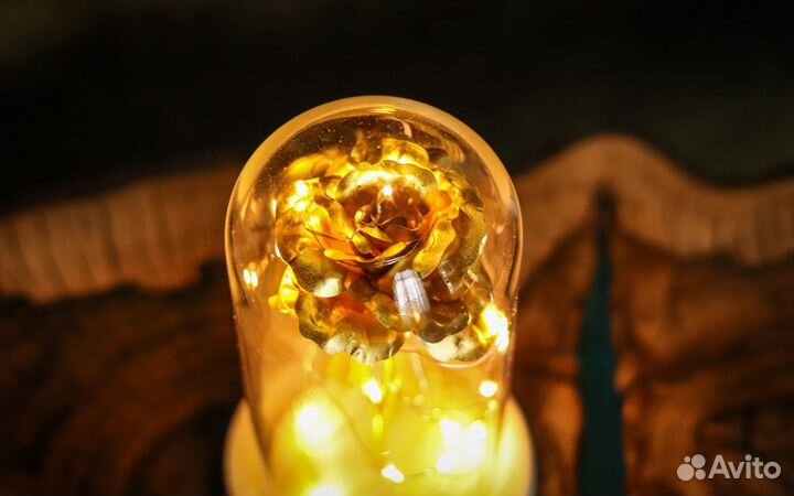 Цветок в колбе с подсветкой