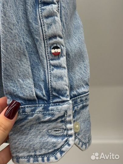 Рубашка Tommy Jeans Retro Logo Denim Light Indigo