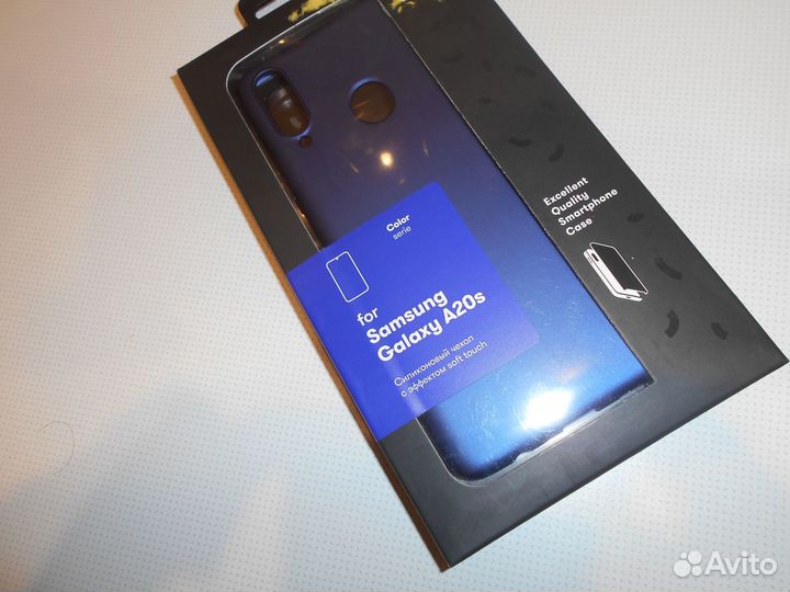 Чехол Silicone Cover Samsung A20 и А30 синий