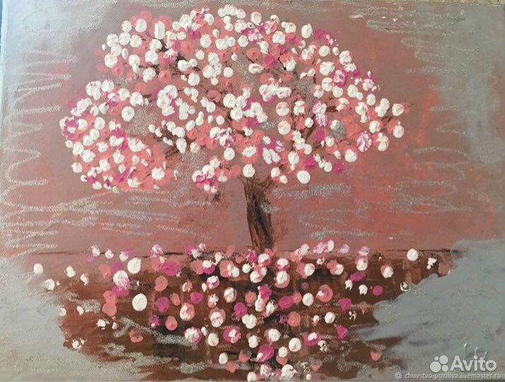 Картина цветущее дерево 40х30х2 см