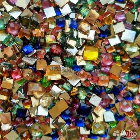 Стразы холодной фиксации квадрат 2-6 мм