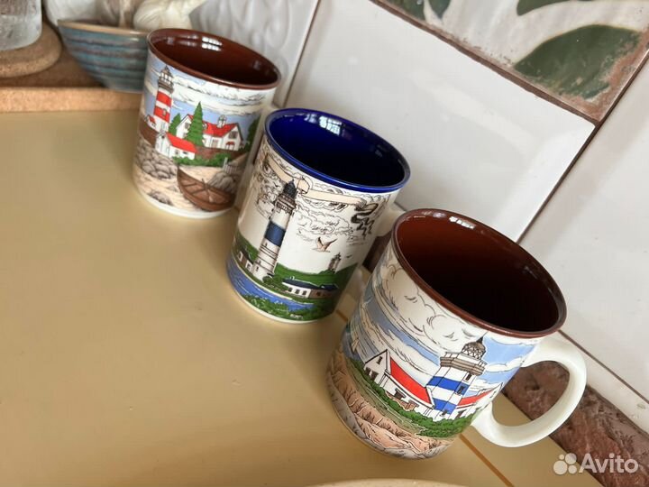 Кружка бокал морская тематика 3шт