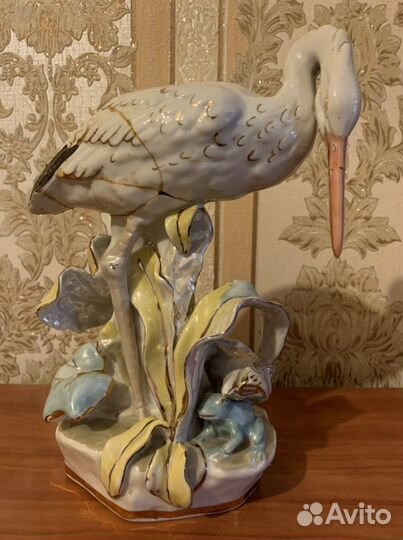 Фарфоровая статуэтка»Цапля» времен СССР