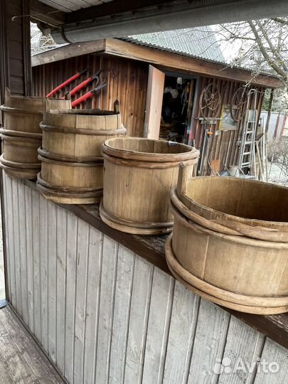 Кадушка деревянная в комплекте старые