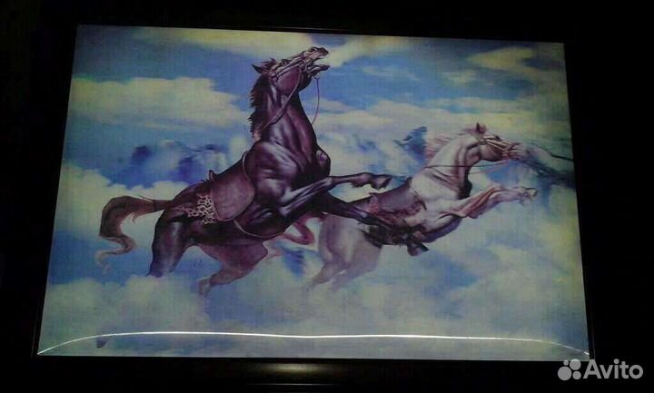 Стерео 3D картина Скачущие кони