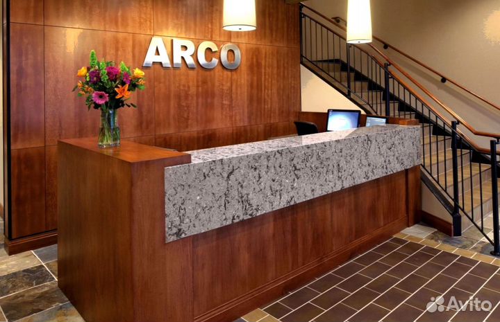 Барная стойка для офиса из искусственного камня