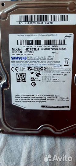 Жесткий диск samsung 750 gb