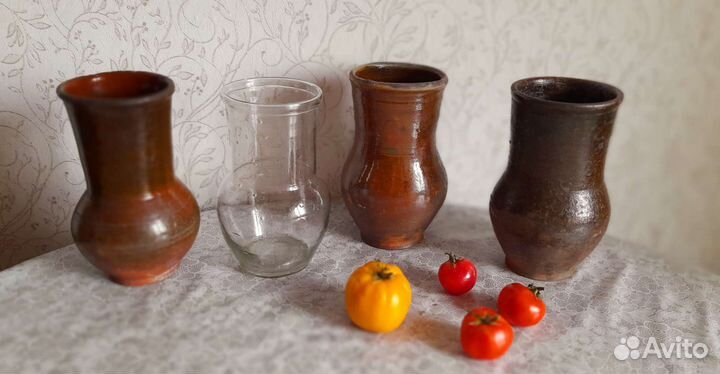 Крынки (стеклянные и глинянные)