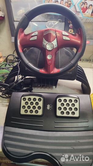 Игровой руль с педалями для пк Genius