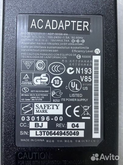 Блок питания asus 19V-4.74A 5.5*2.5 90W
