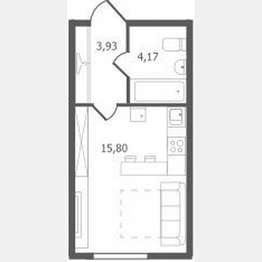 Квартира-студия, 23,9 м², 1/11 эт.