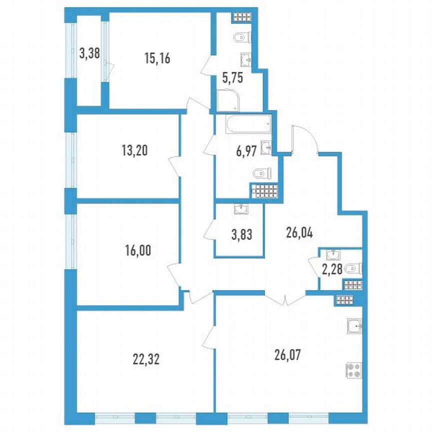 4-к. квартира, 139 м², 11/23 эт.