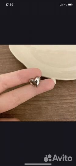 Серьги каффы сердечко