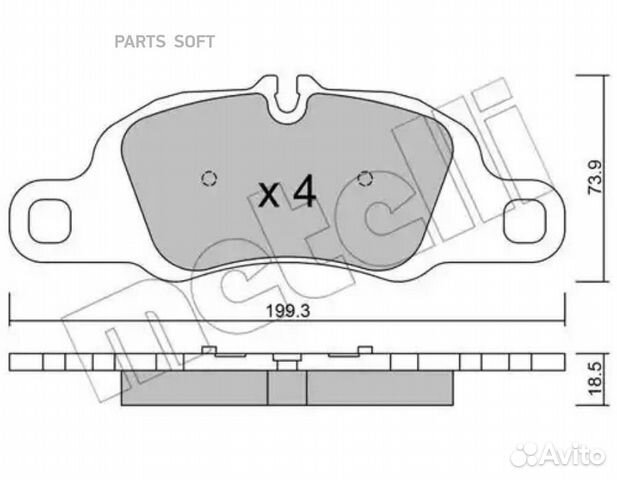 Metelli 2210270 Колодки тормозные porsche 911/caym