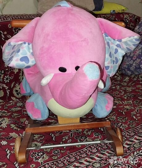 Слон плюшевый каталка и качалка