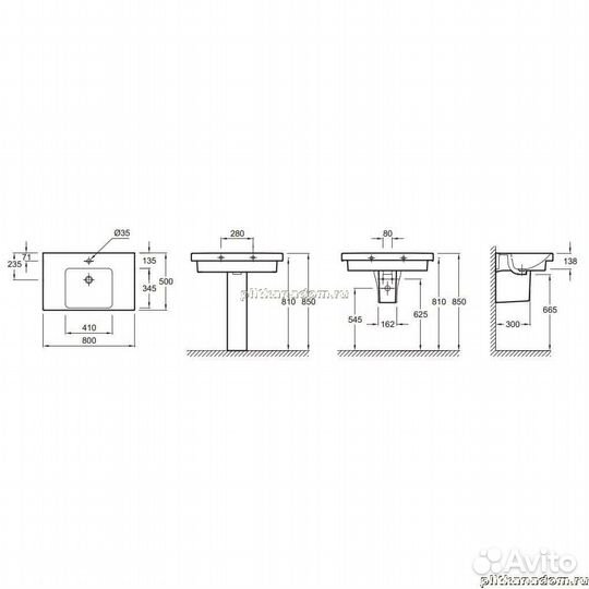 Jacob Delafon Odeon Up E4796-00 подвесная керамическая раковина