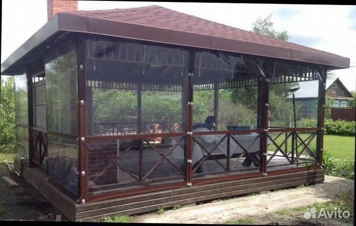 Мягкое стекло с гарантией для беседки, террасы, ве