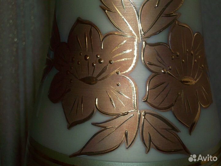 Вазы стекло матовое золото, смальта Чехия от