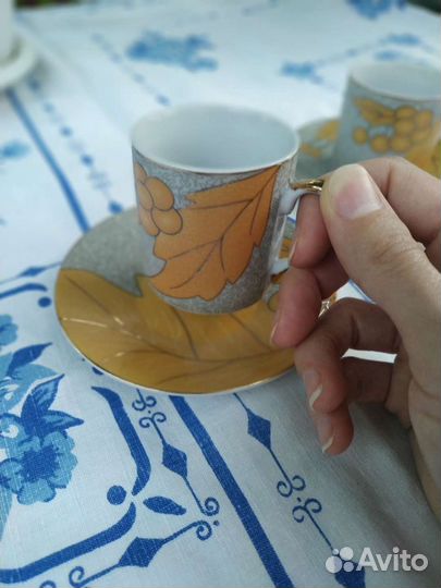 Новый набор кофейных кружек с блюдцами на 6 персон