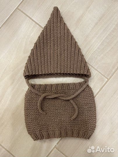 Комплект шапочка-эльф, снуд и рукавички