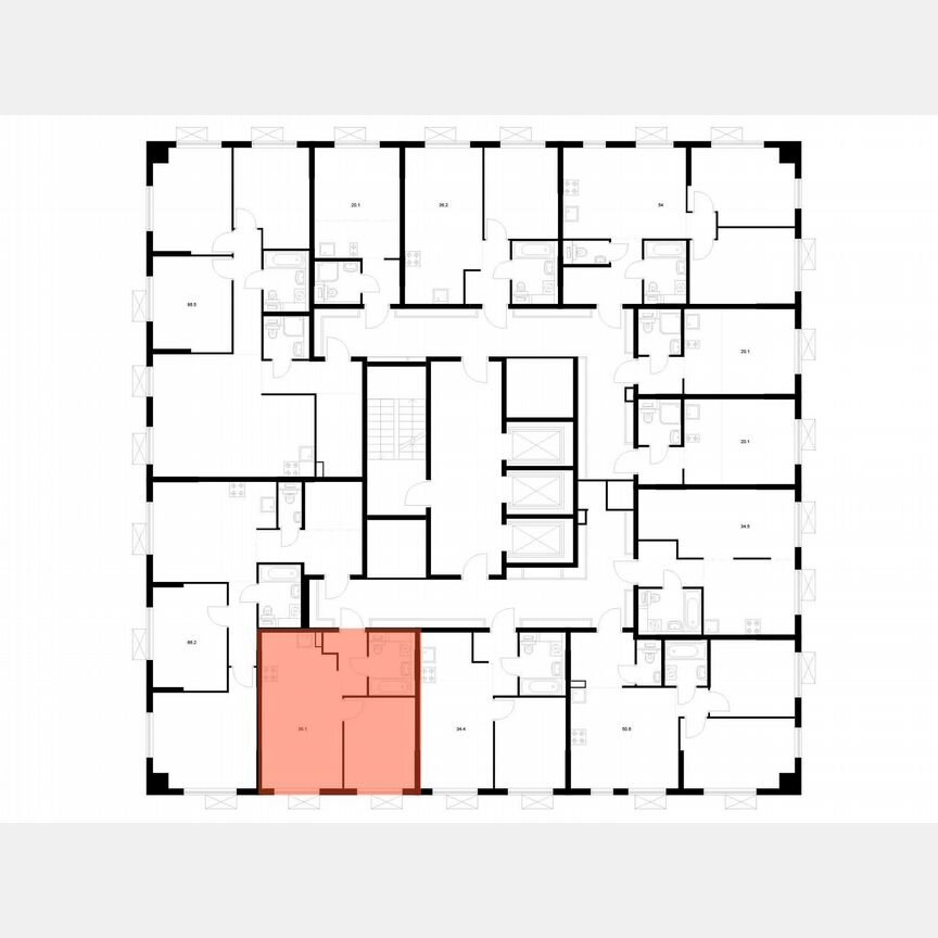 1-к. квартира, 36,1 м², 10/24 эт.