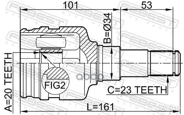 ШРУС внутренний 20x34x23 (toyota yaris KSP90/NL