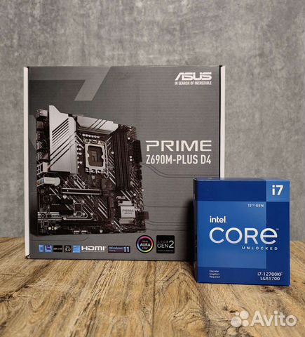 Asus prime Z690M-plus D4 + 12700KF BOX объявление продам