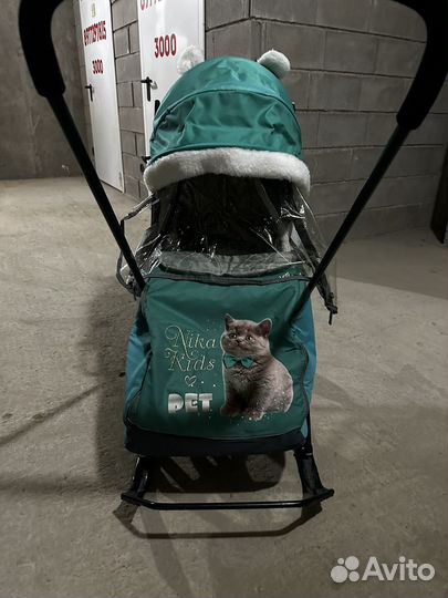 Детские санки коляска с колесами