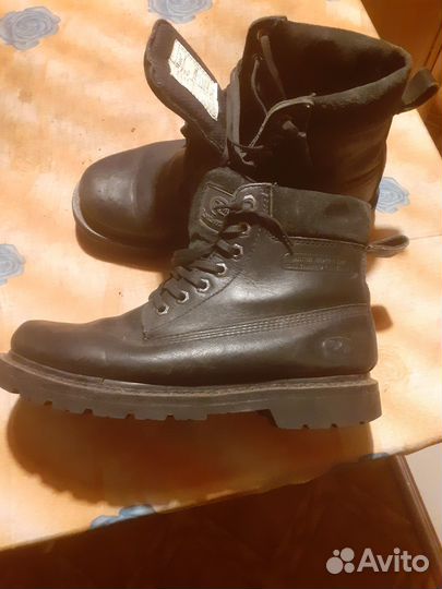 Ботинки утеплённые,кожаные