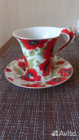 Чашка с блюдцем фарфор