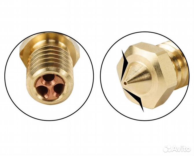 Сопло E3D-V6 трехканальное CHT латунь 0,8