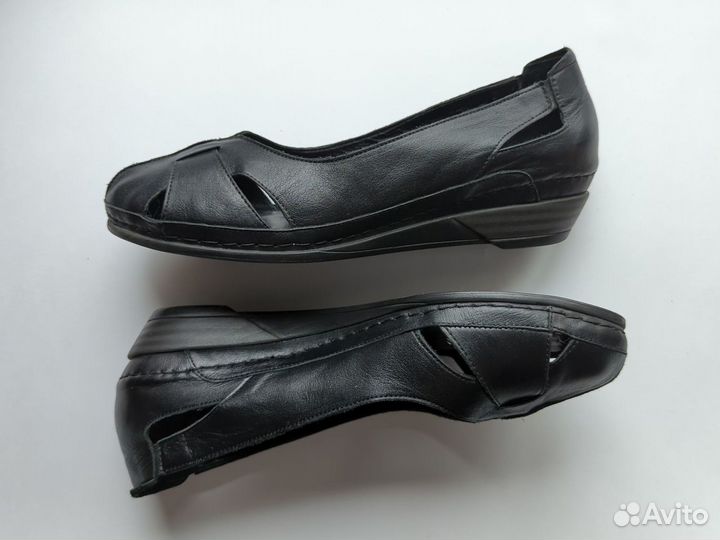 Туфли женские черные Pera Donna (42, нат. кожа)