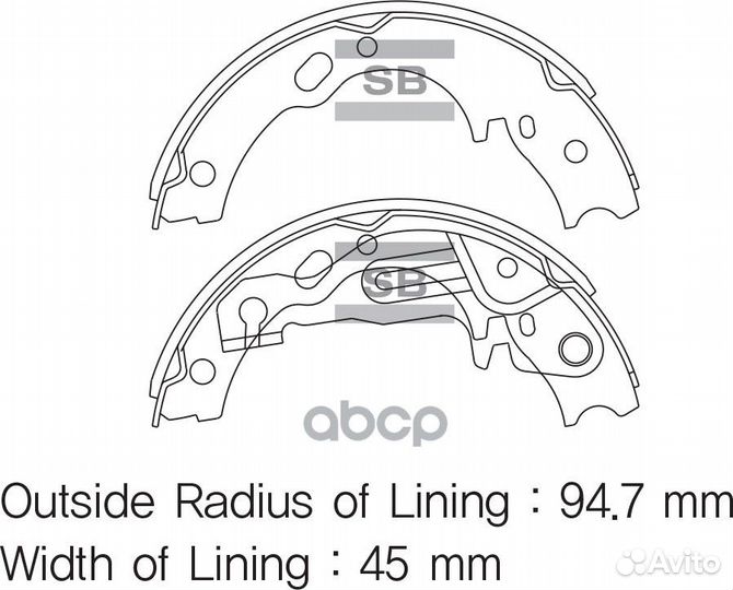 Колодки тормозные барабанные SA159 Sangsin brake