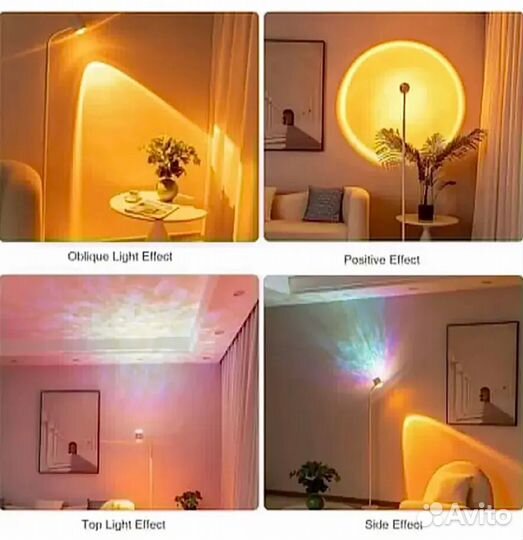 Торшер с эфектом водной ряби закатная лампа