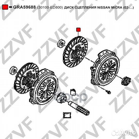 Диск сцепления nissan micra (02) 30100-ED800