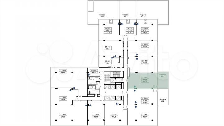 Продается офисное помещение площадью 172.6 кв.м