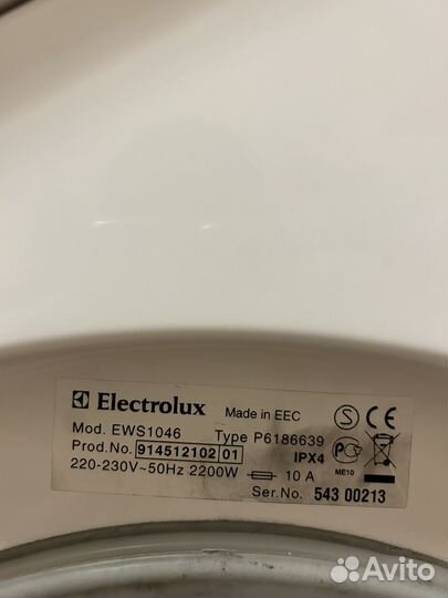 Стиральная машина electrolux ews 1046